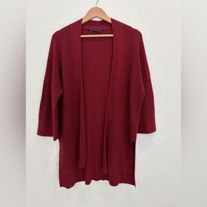 Peruvian Connection Red Open Cardigan Sweater Pima Cotton Size XS/S